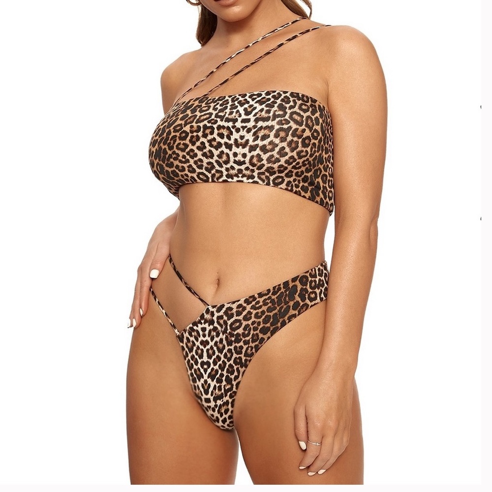 Naked Wardrobe Leopard High Waist swimsuit
